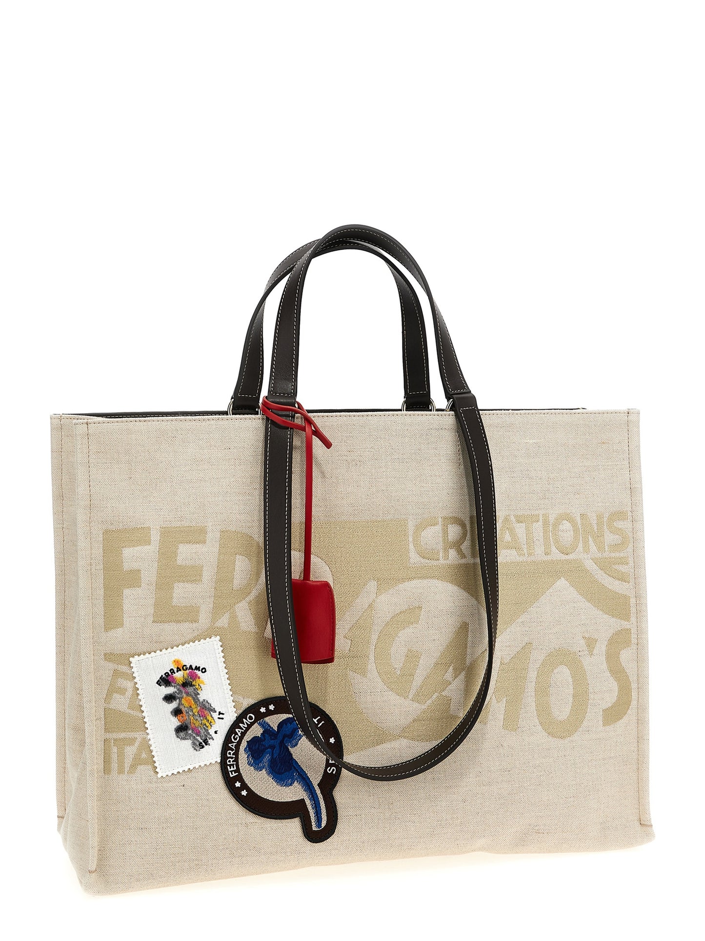 Ferragamo Beige Stoff-Tragetasche