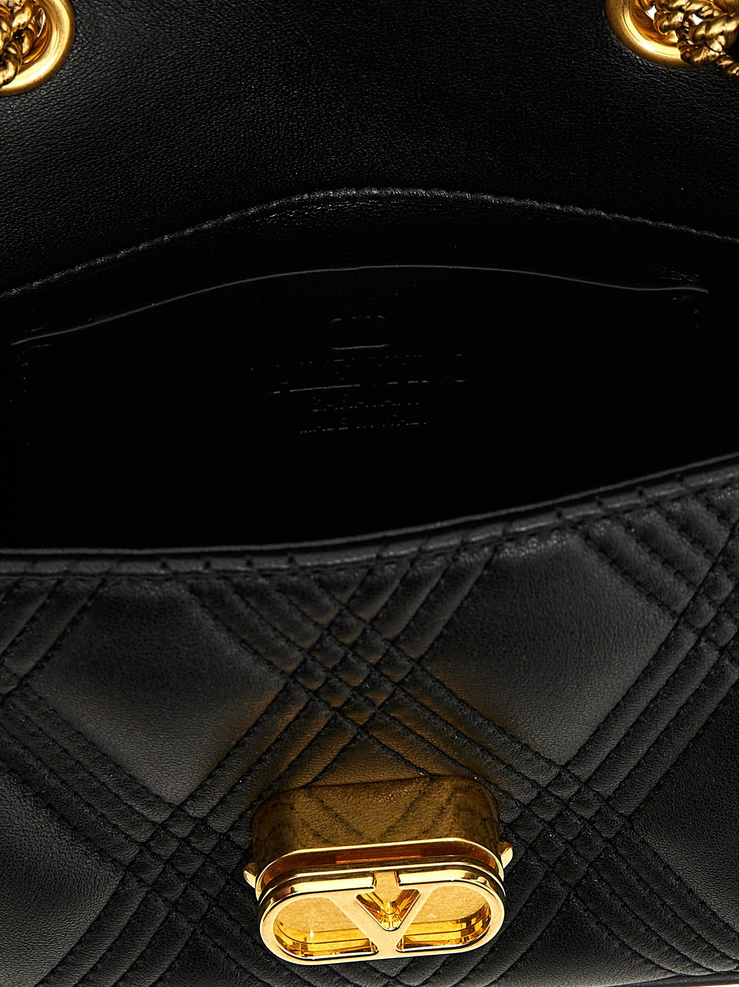 Valentino Garavani Schwarze Lammleder-Schultertasche