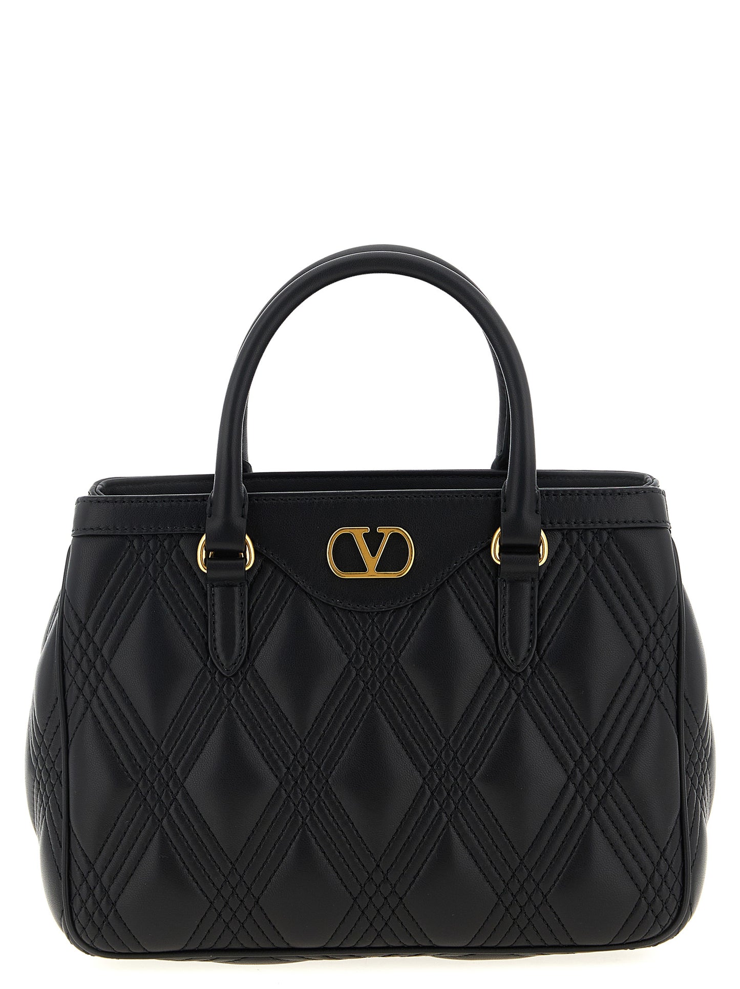 Valentino Garavani Schwarze Lammleder-Schultertasche