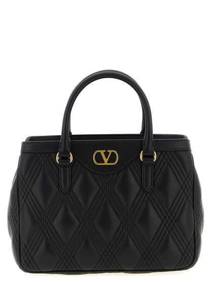 Valentino Garavani Schwarze Lammleder-Schultertasche