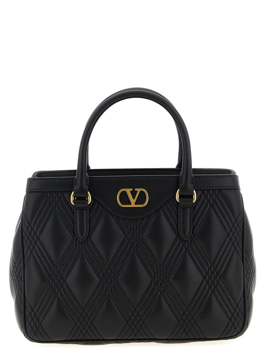 Valentino Garavani Schwarze Lammleder-Schultertasche