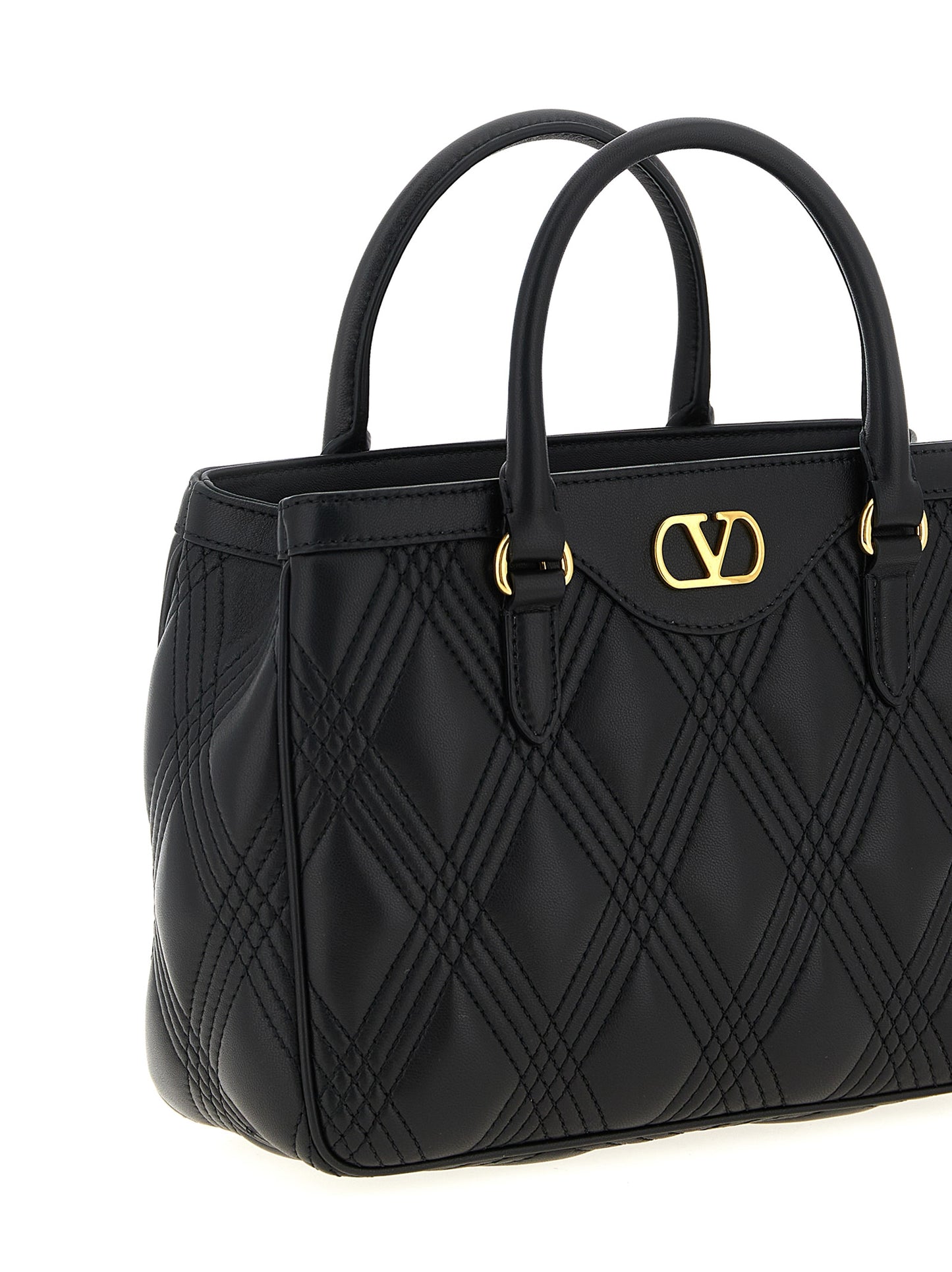 Valentino Garavani Schwarze Lammleder-Schultertasche