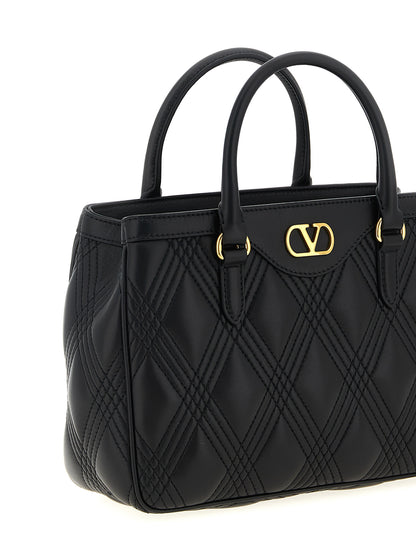 Valentino Garavani Schwarze Lammleder-Schultertasche