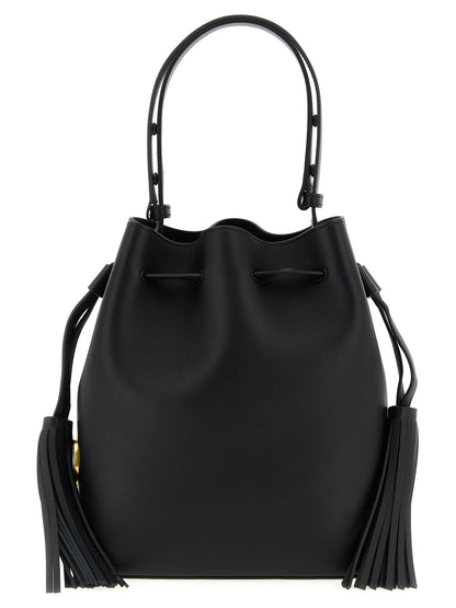 Valentino Garavani Schwarze Kalbsleder-Schultertasche