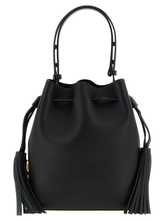 Valentino Garavani Schwarze Kalbsleder-Schultertasche