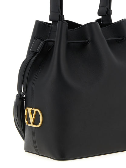 Valentino Garavani Schwarze Kalbsleder-Schultertasche
