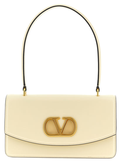 Valentino Garavani Weiße Kalbsleder-Schultertasche