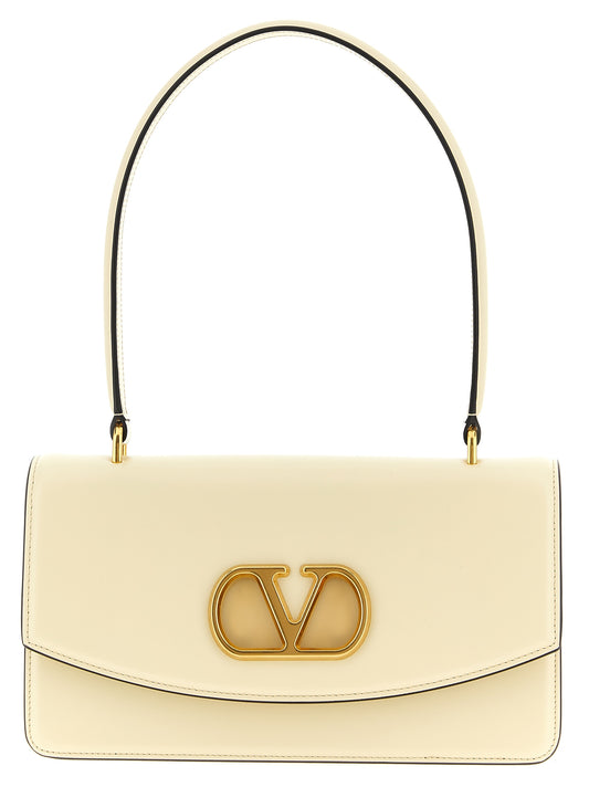 Valentino Garavani Weiße Kalbsleder-Schultertasche