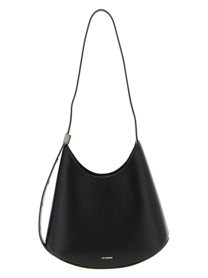 Jil Sander Schwarze Schultertasche aus Rindsleder