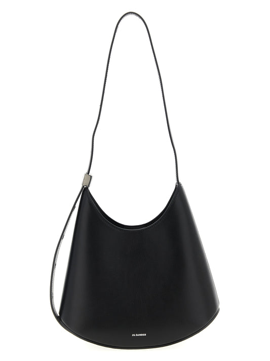 Jil Sander Schwarze Schultertasche aus Rindsleder