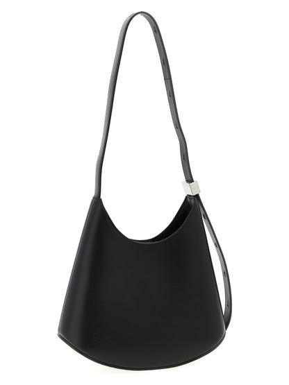 Jil Sander Schwarze Schultertasche aus Rindsleder