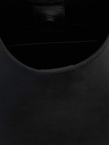 Jil Sander Schwarze Schultertasche aus Rindsleder