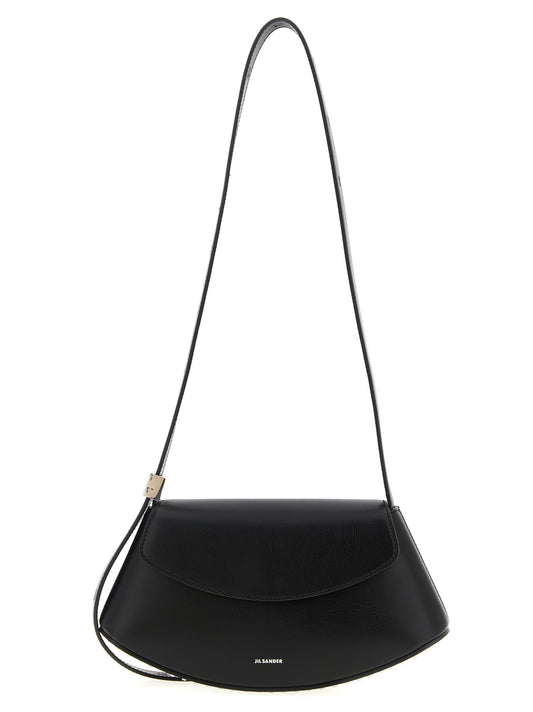 Jil Sander Schwarze Umhängetasche aus Rindsleder – Produktansicht 1 | Arca Lucia