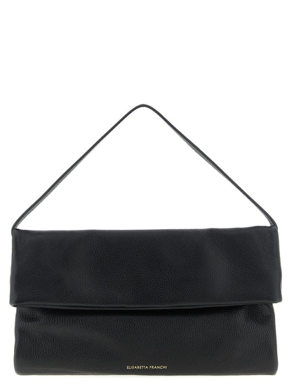 Elisabetta Franchi Schwarze Kalbsleder-Schultertasche