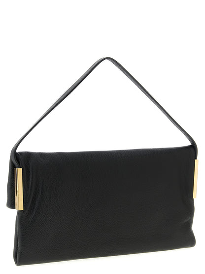 Elisabetta Franchi Schwarze Kalbsleder-Schultertasche