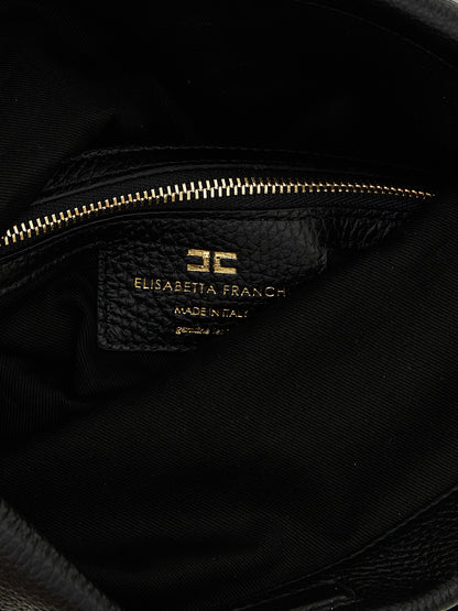 Elisabetta Franchi Schwarze Kalbsleder-Schultertasche
