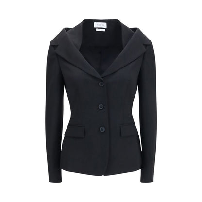 Alexander McQueen Schwarze Oves Aries Wolljacke in voller Länge