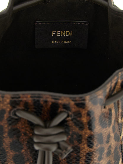 Fendi Braune Samtleder-Handtasche