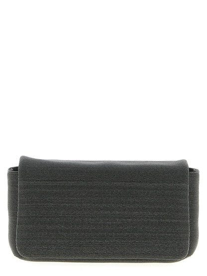 Brunello Cucinelli Schwarze Leder-Clutch