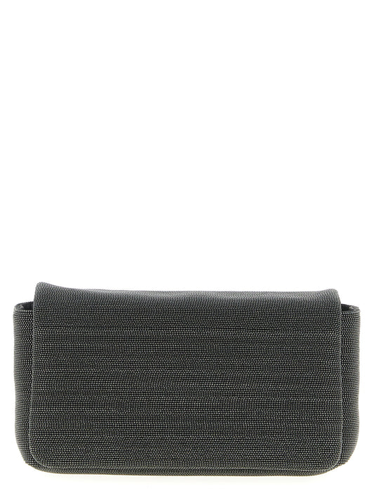 Brunello Cucinelli Schwarze Leder-Clutch