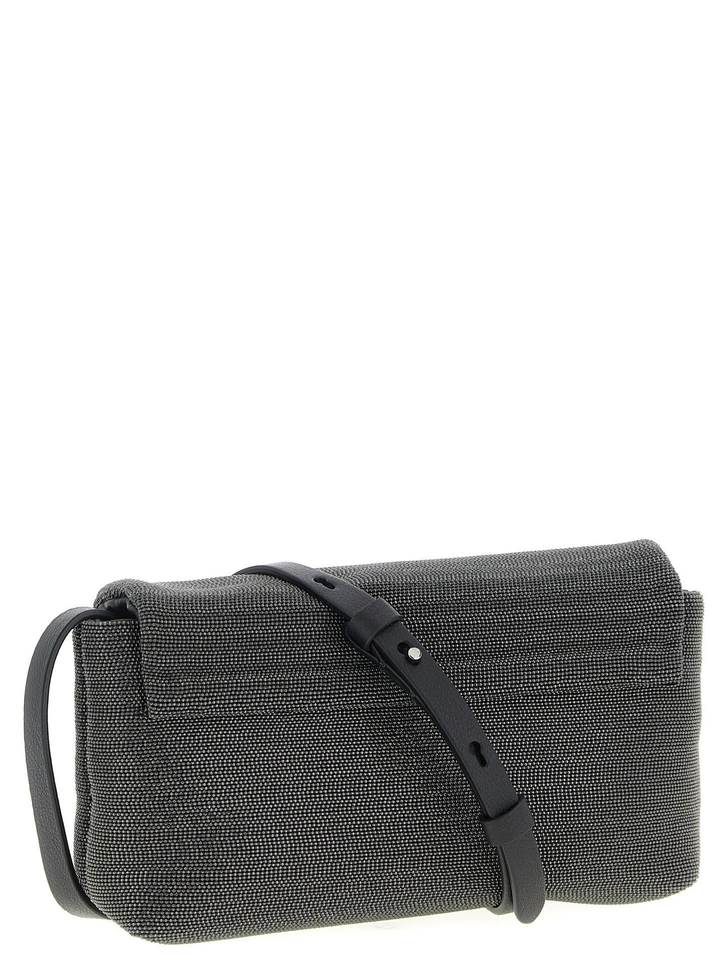 Brunello Cucinelli Schwarze Leder-Clutch