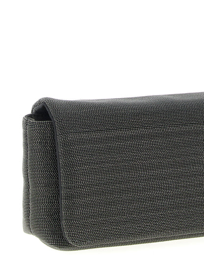 Brunello Cucinelli Schwarze Leder-Clutch
