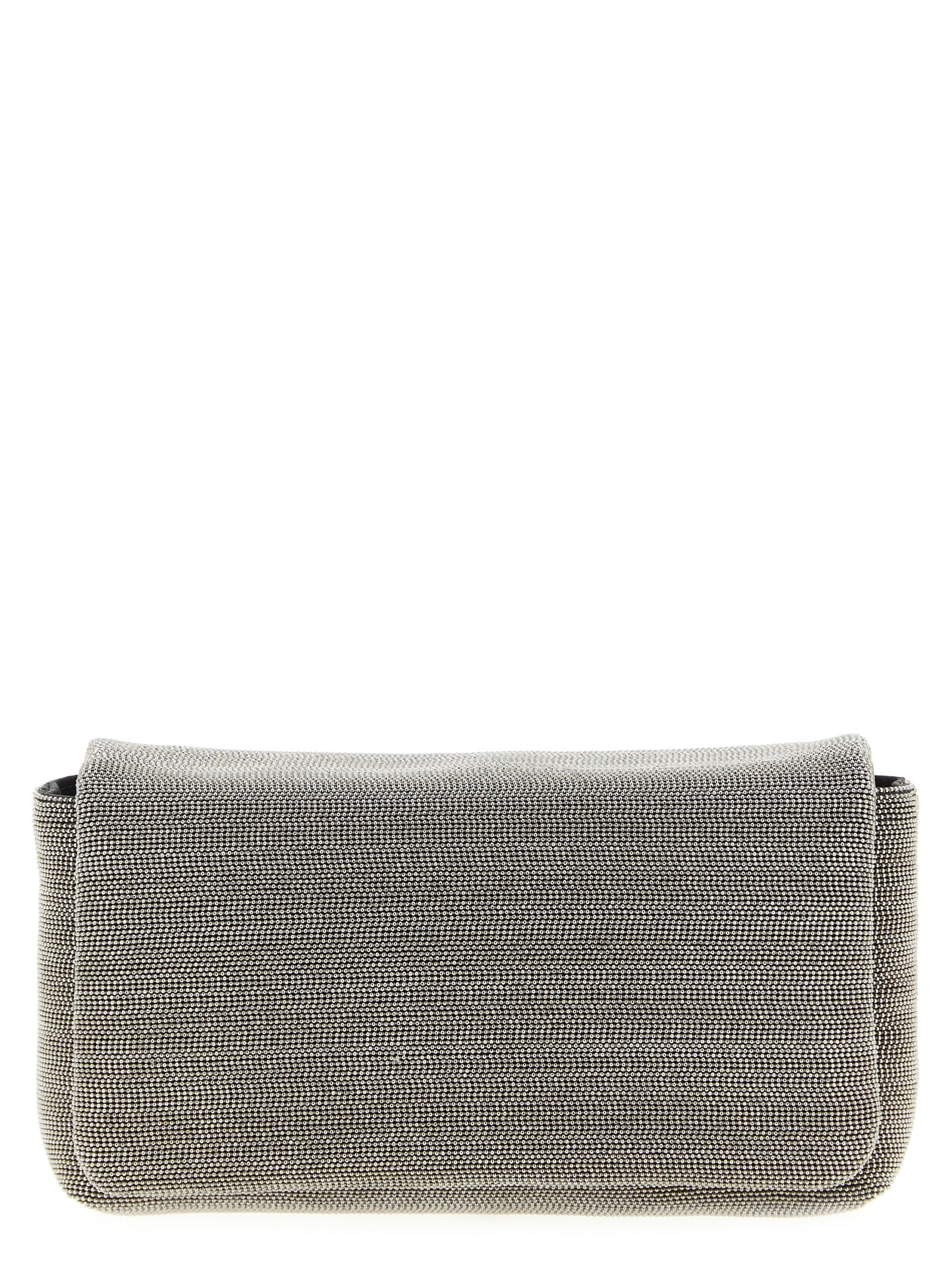 Brunello Cucinelli Clutch aus Leder in Silber