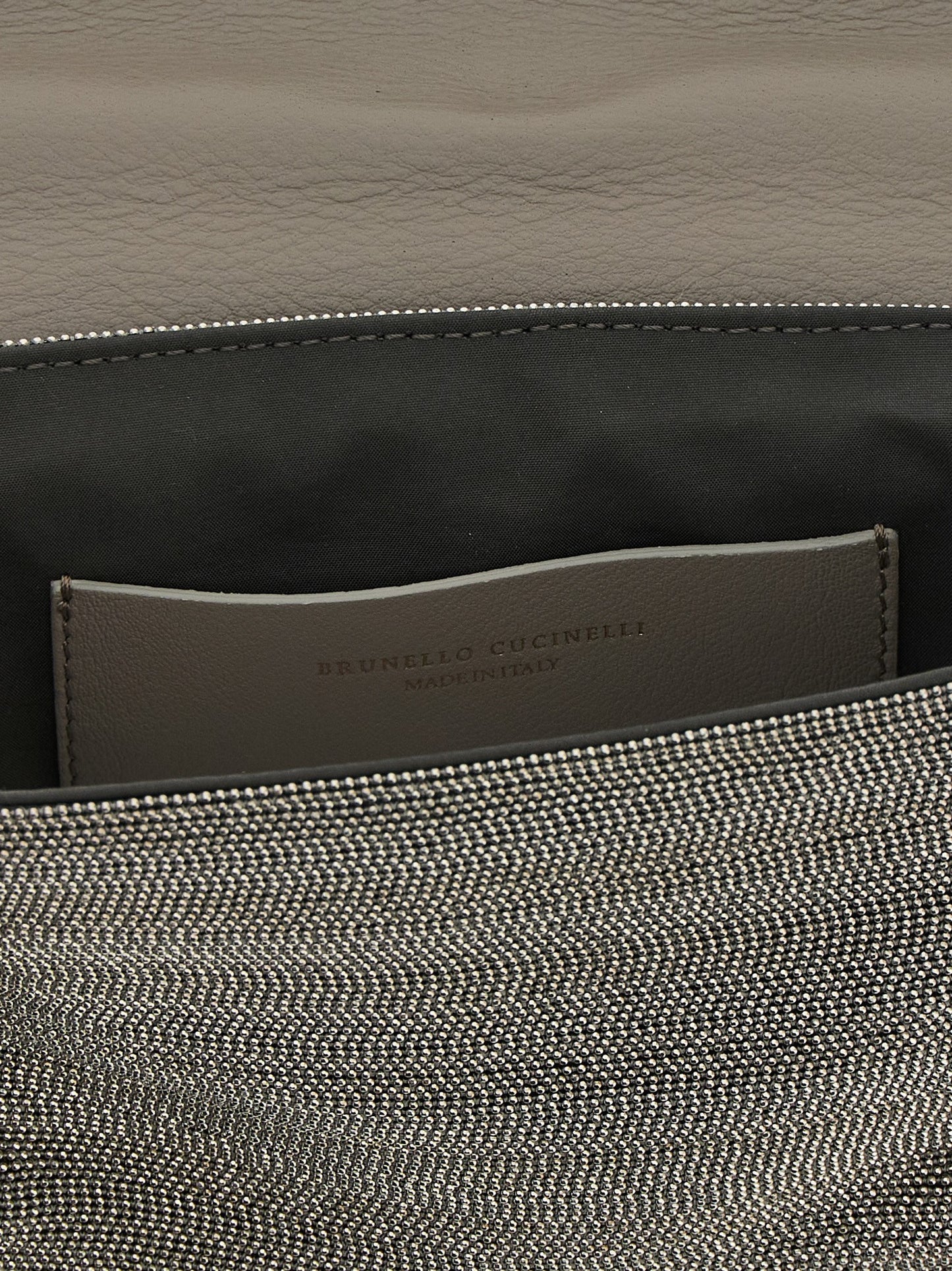 Brunello Cucinelli Clutch aus Leder in Silber