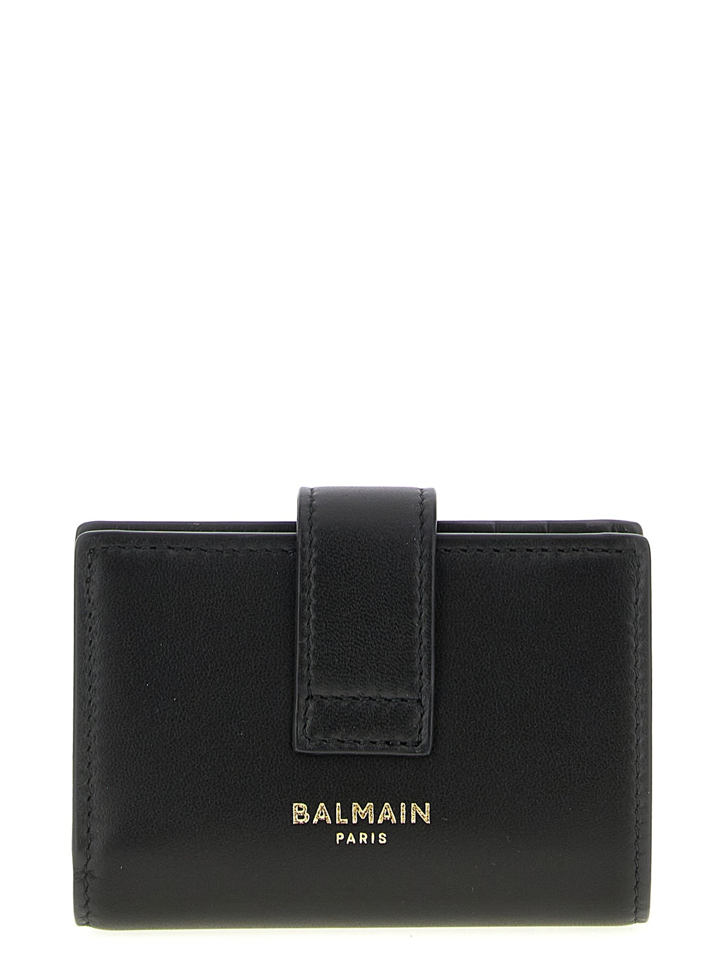 Balmain Schwarzer Kartenhalter aus Lammleder