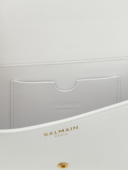 Balmain Weiße Kartenhülle aus Kalbsleder