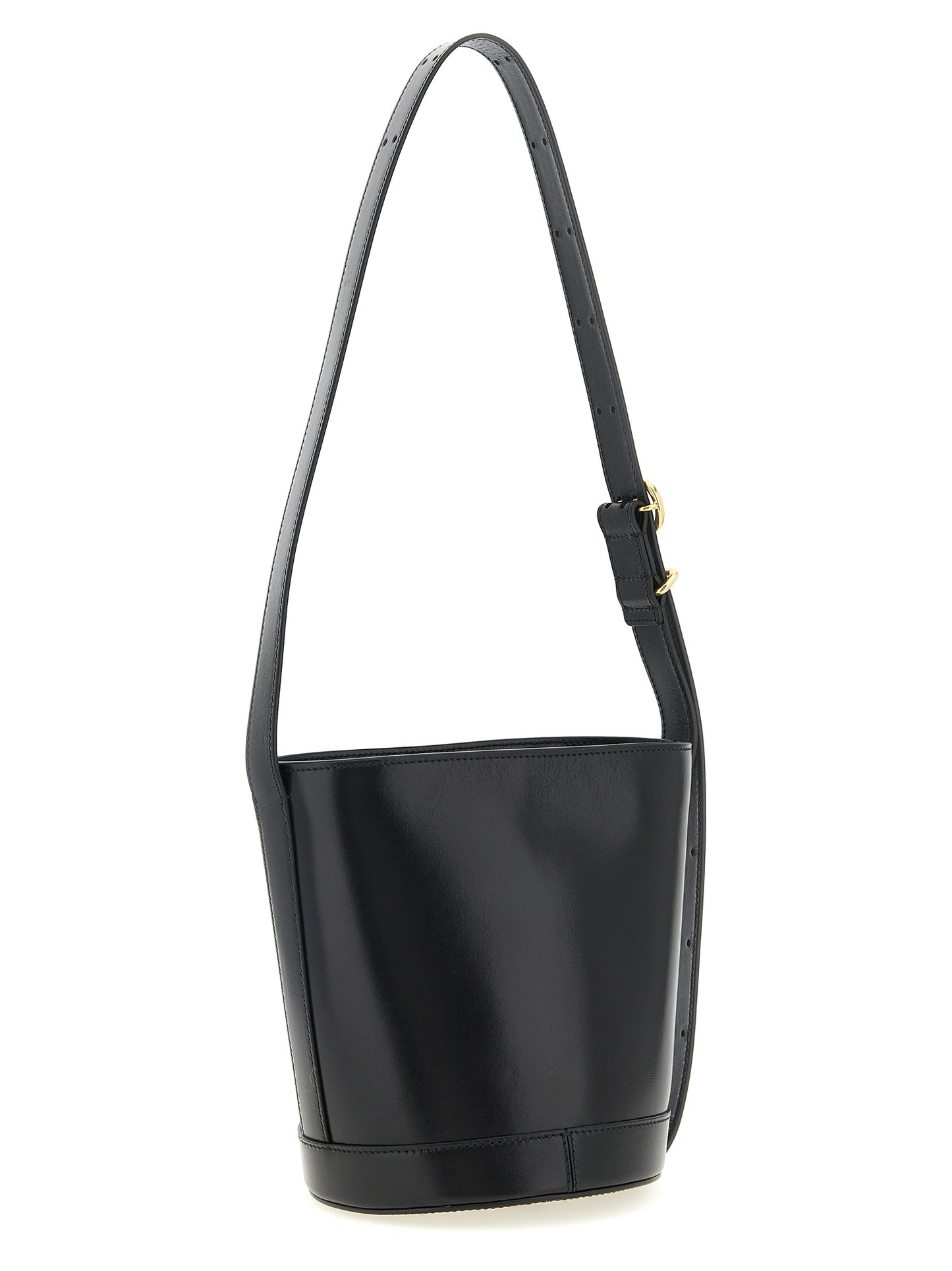 Jil Sander Schwarze Kalbsleder-Schultertasche