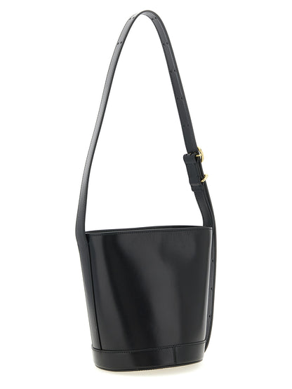 Jil Sander Schwarze Kalbsleder-Schultertasche