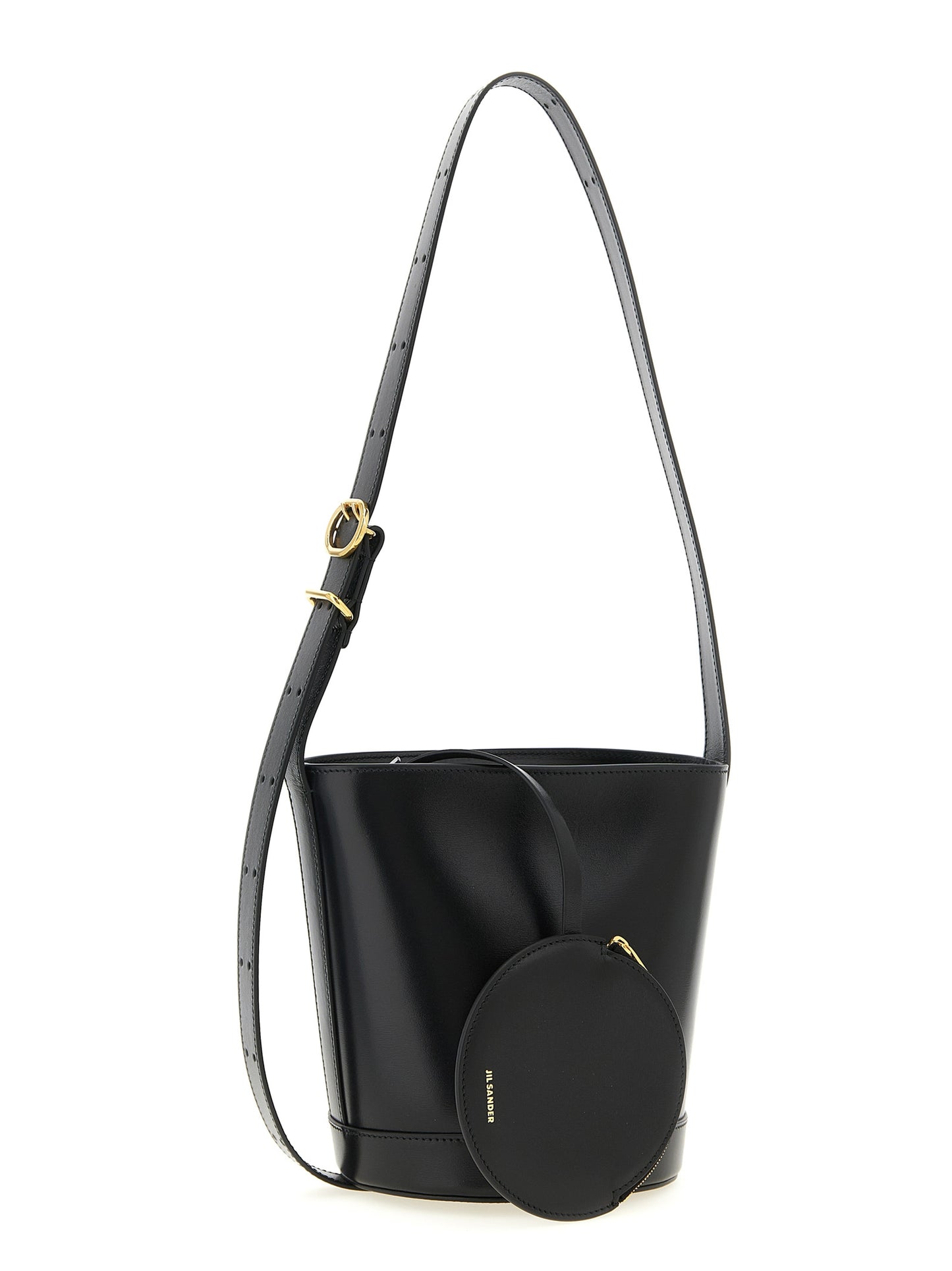Jil Sander Schwarze Kalbsleder-Schultertasche