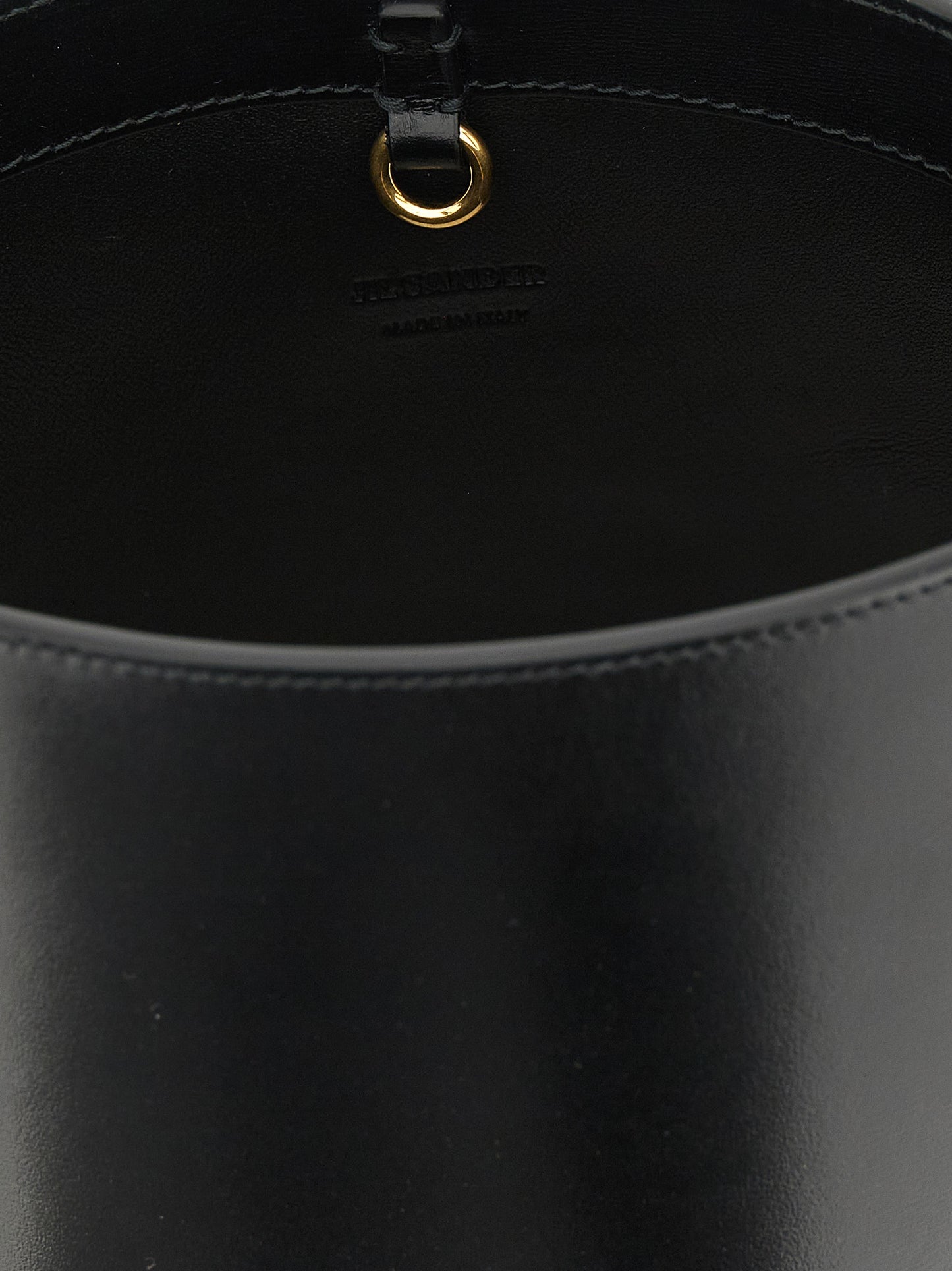 Jil Sander Schwarze Kalbsleder-Schultertasche