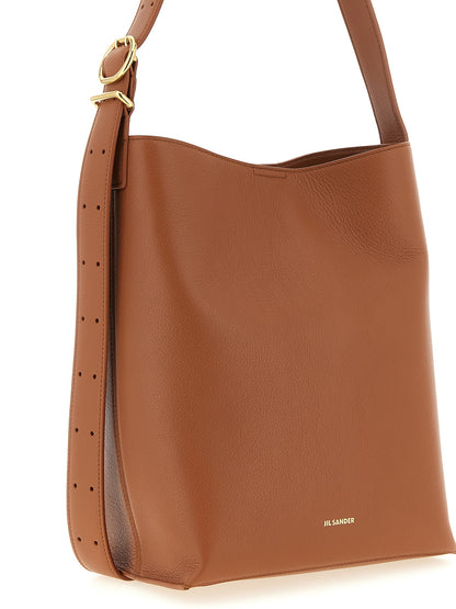 Jil Sander Braunes Kalbsleder Damen Crossbody Tasche