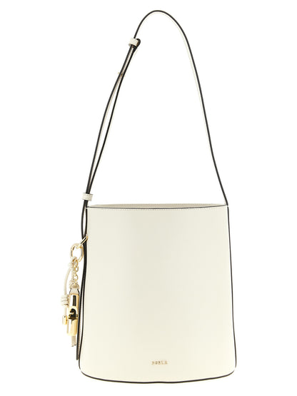 Furla Weiße Kalbsleder-Schultertasche