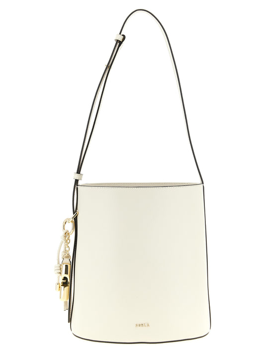 Furla Weiße Kalbsleder-Schultertasche