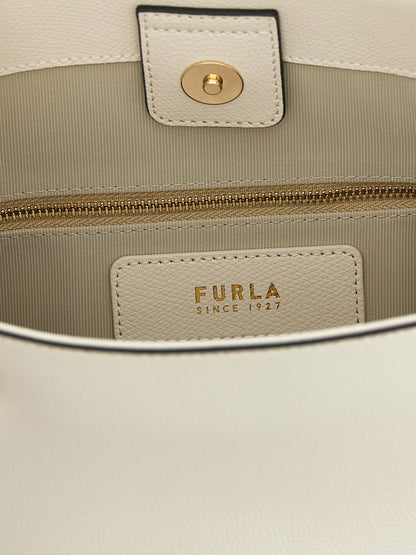 Furla Weiße Kalbsleder-Schultertasche