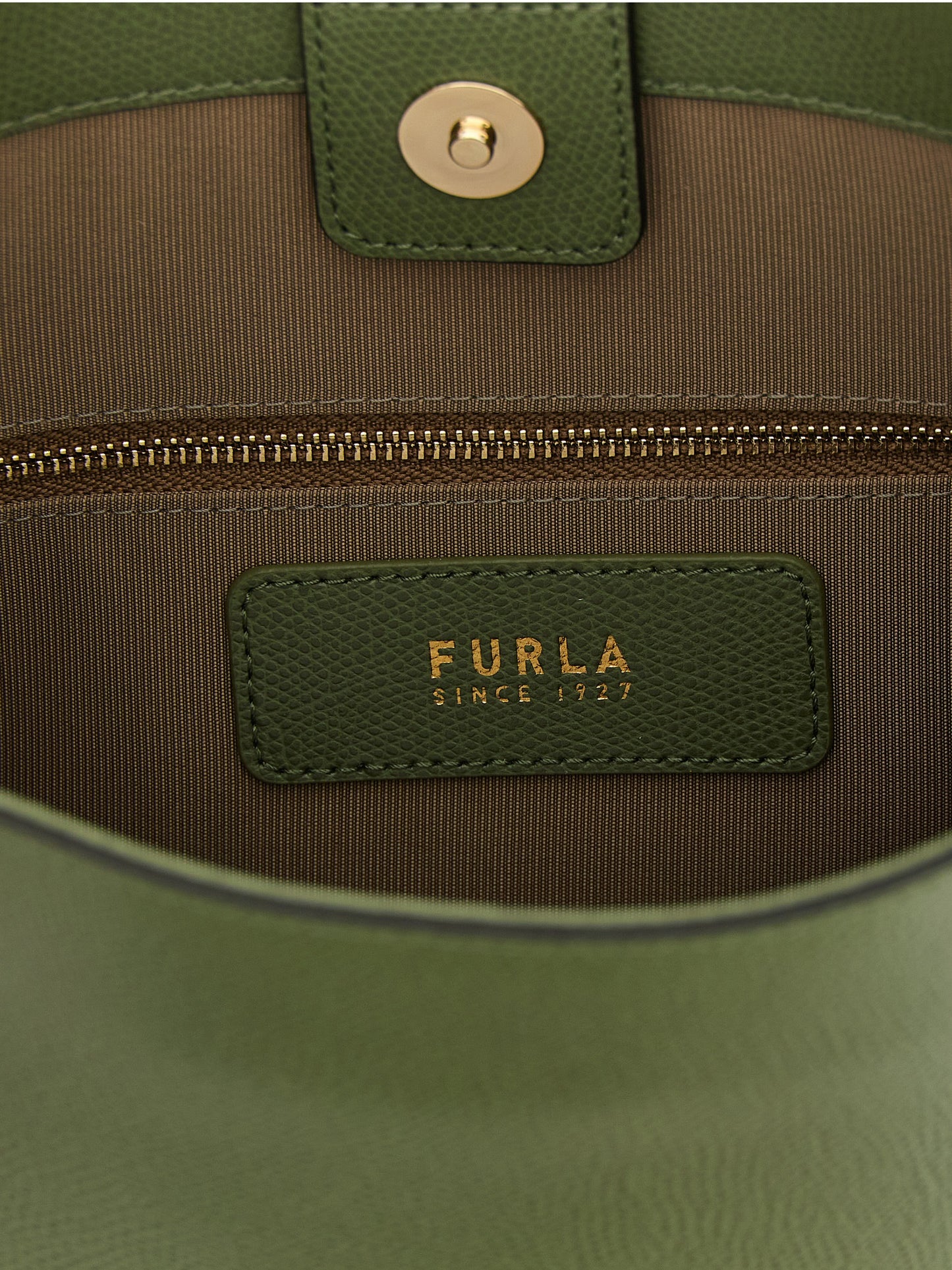 Furla Zweifarbige Schultertasche aus Kalbsleder