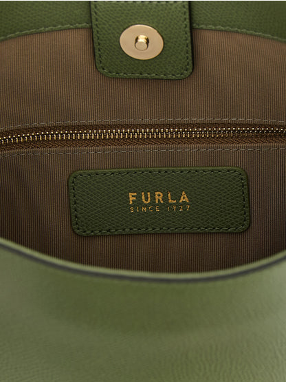 Furla Zweifarbige Schultertasche aus Kalbsleder