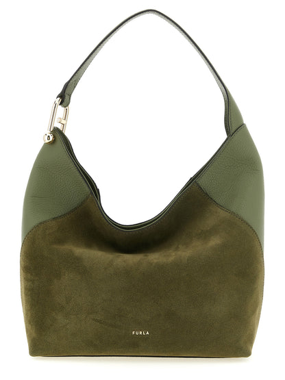Furla Zweifarbige Schultertasche aus Kalbsleder