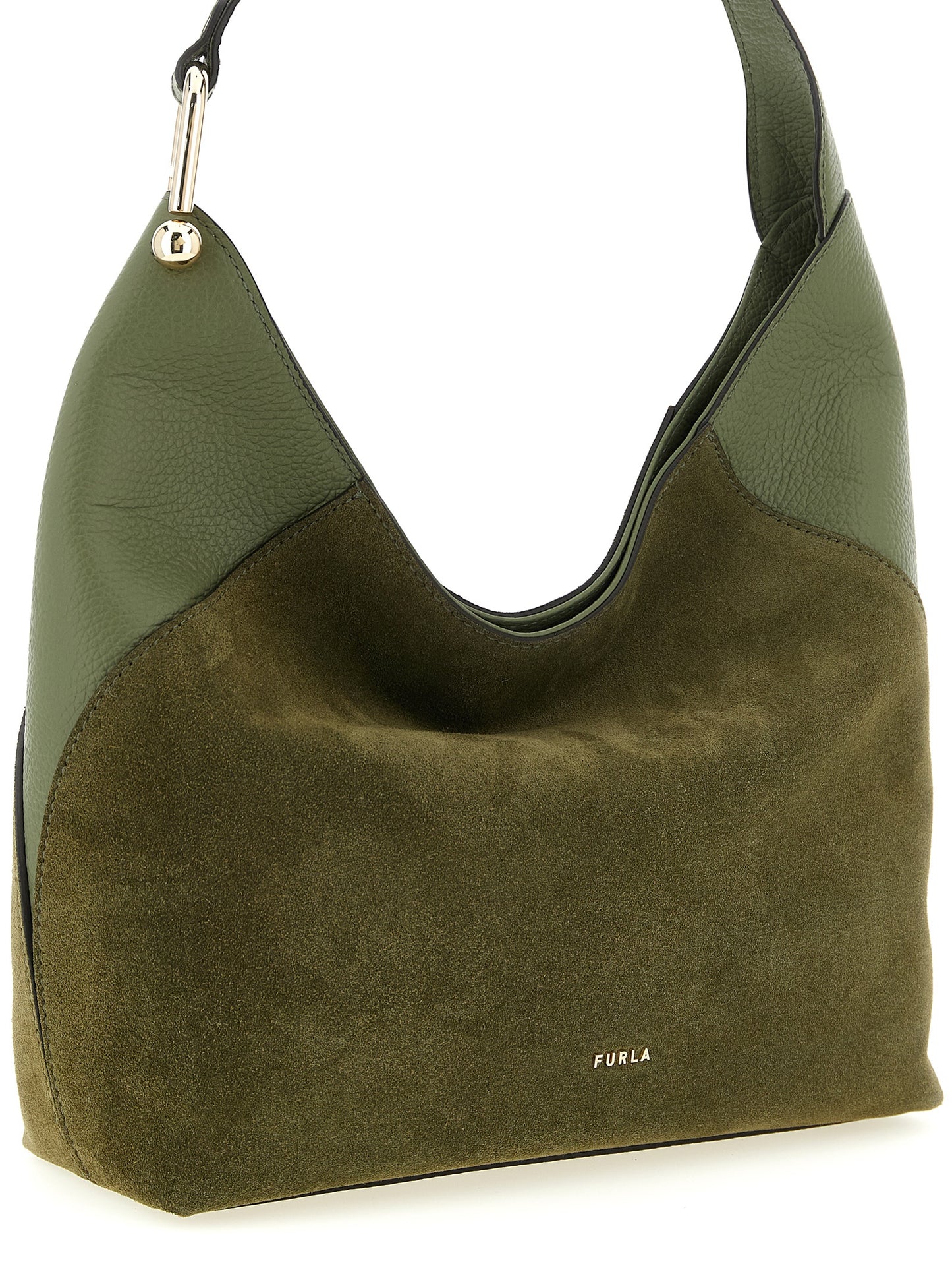 Furla Zweifarbige Schultertasche aus Kalbsleder