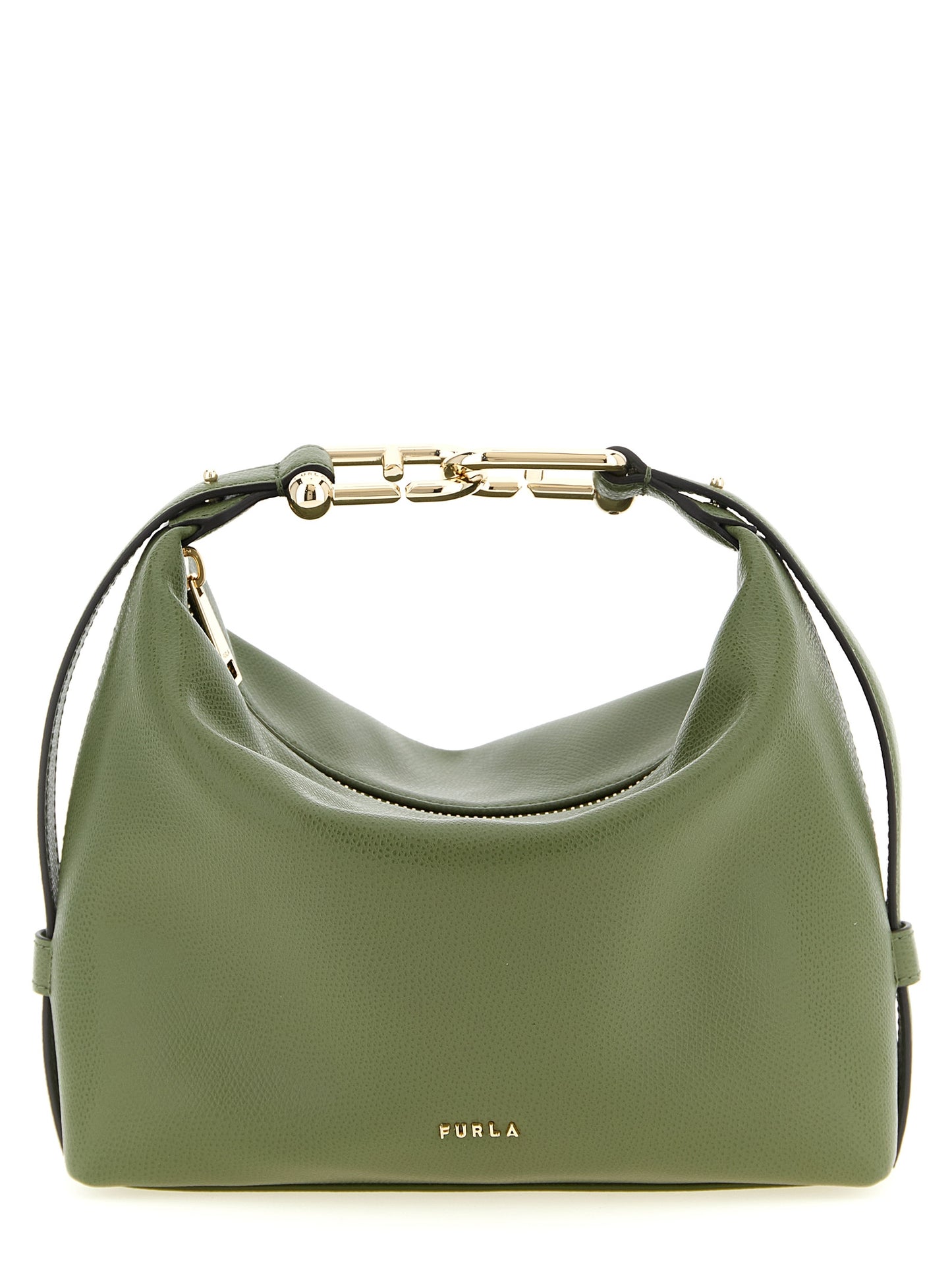 Furla Zweifarbige Schultertasche aus Kalbsleder