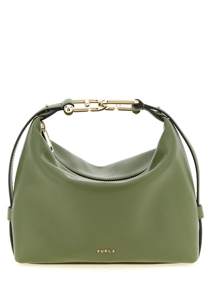 Furla Zweifarbige Schultertasche aus Kalbsleder