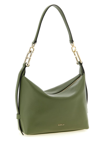 Furla Zweifarbige Schultertasche aus Kalbsleder