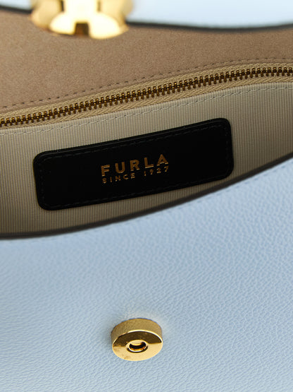 Furla Umhängetasche aus blauem Kalbsleder