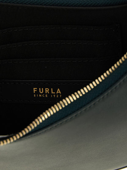 Furla Zweifarbige Schultertasche aus Kalbsleder