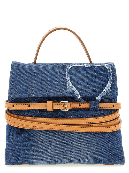 Moschino Blaue Baumwoll-Handtasche