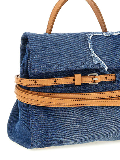 Moschino Blaue Baumwoll-Handtasche
