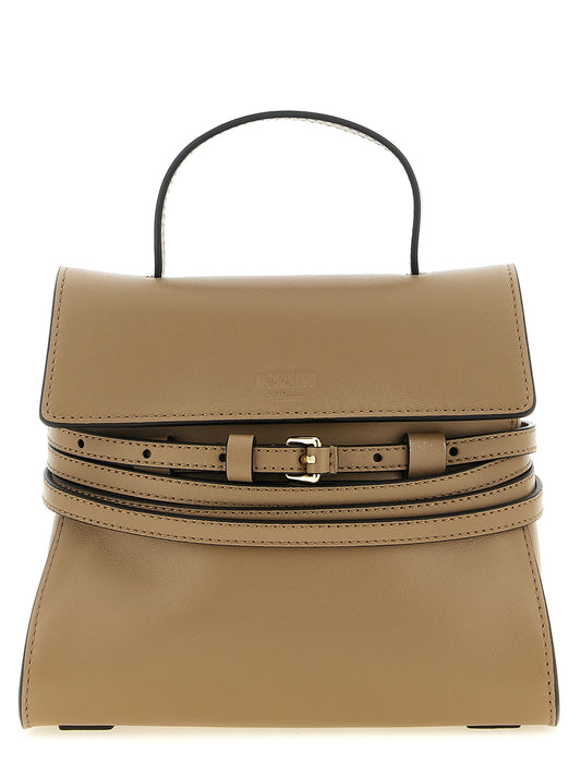Moschino Beige Napa Leder / Kalbsleder Bos Taurus Handtasche